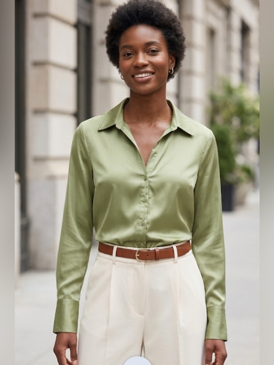 wild fable Tops - Wild Fable Women's Olive Button-Down Shirt